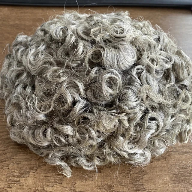 Curly Human Hair Toupee Replacement System for Women
