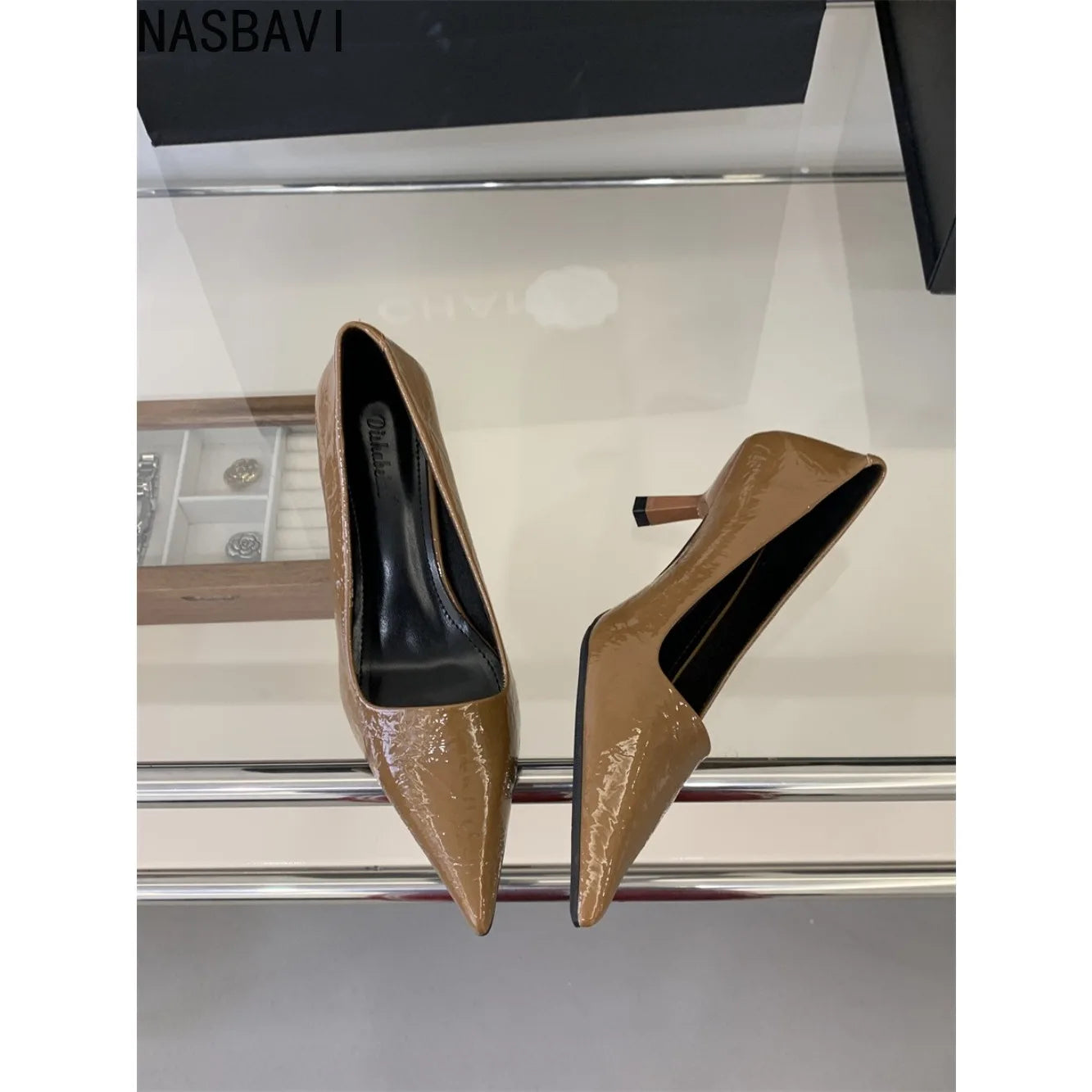 Elegant Slim Pointed Toe Slip On Pumps