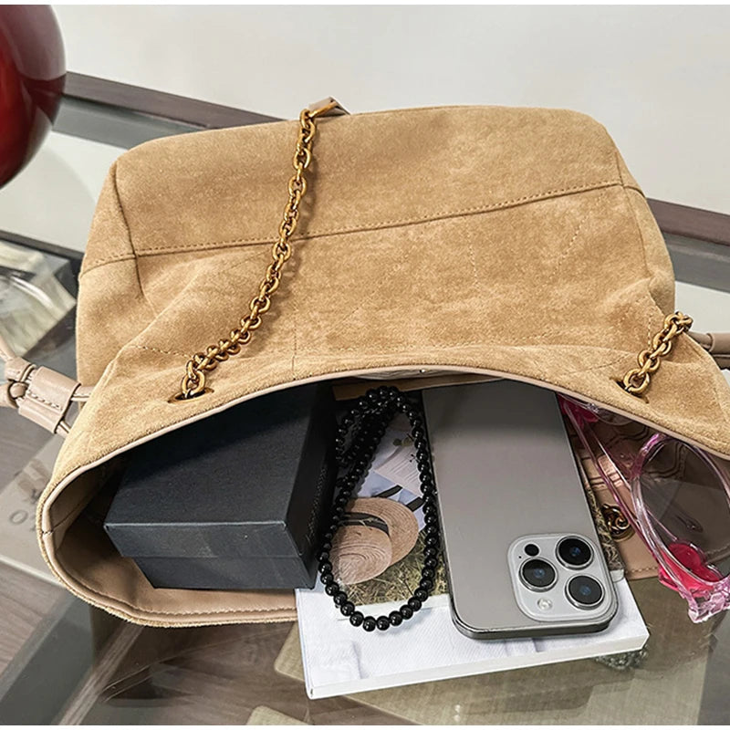 Brand Diamond-shaped Underarm Bag New Women Luxury Retro Fashion Versatile Drawstring Chain Bag Textured Hardware Shoulder Bag