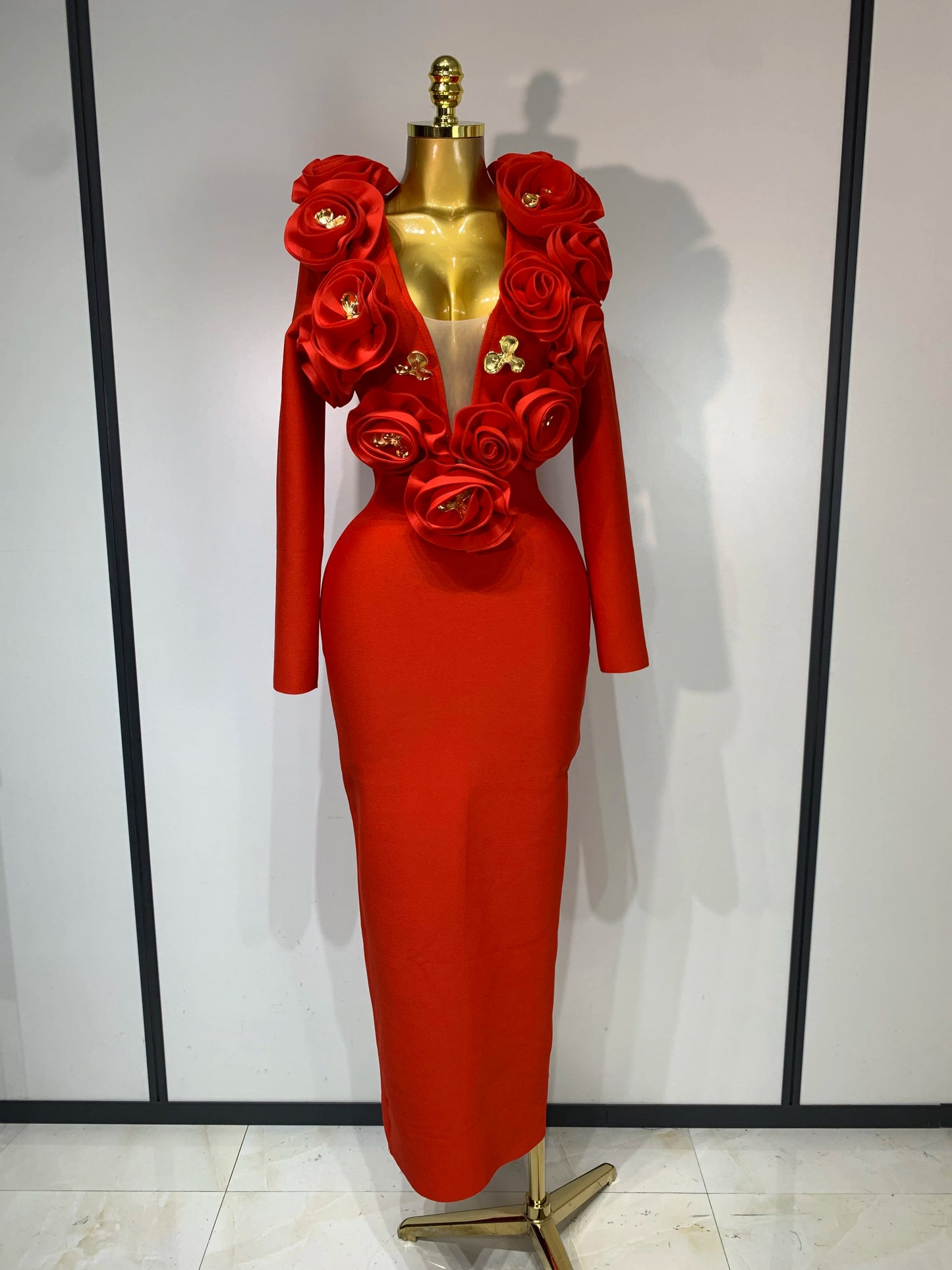 2025 New Fashion 3D Flower Sleeveless Bodycon Bandage Dress Women Celebrity Elegant Party Club Luxury Birthday Dress Vestidos ﻿