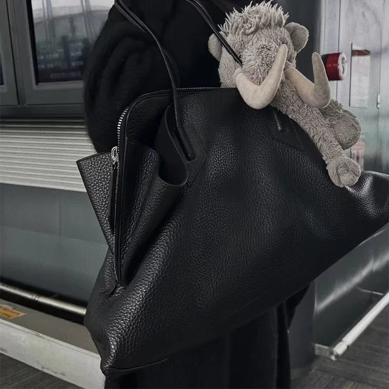 Luxury Brand Design Tote Bag Women's Fashion Irregular High-end Simple Large-capacity Handbag High-quality Leather Shoulder Bag