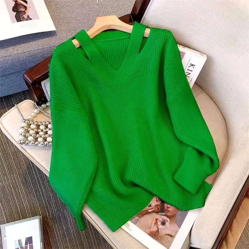 Soft V-Neck Knit Sweater