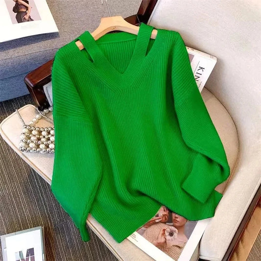 Soft V-Neck Knit Sweater