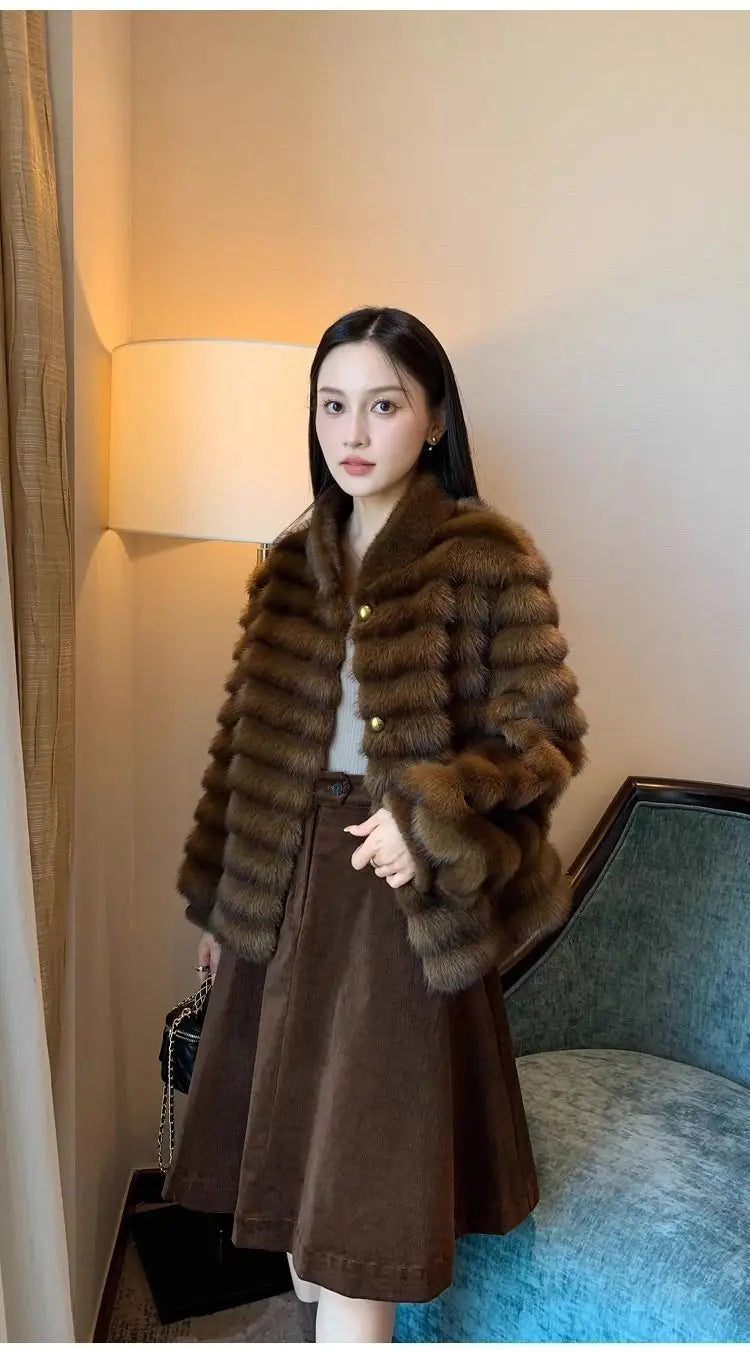 Faux Fur Coat for Women,Single Breasted Jacket,Thicken Warm,High Quality,Preppy Style, Female Clothes,New,Winter,2025