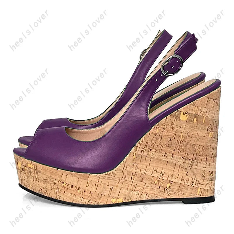 Elegant Open Toe Platform Wedge Gladiator Sandals For Women