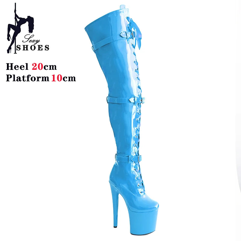 Sexy Over The Knee Platform Boots Belt Buckle for Women