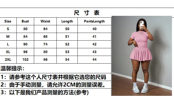 Casual Ribbed Two Piece Set with Crop Top and Pleated Skirt for Women