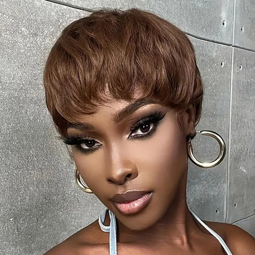 Brazilian Straight Pixie Cut Human Hair Wig for Women