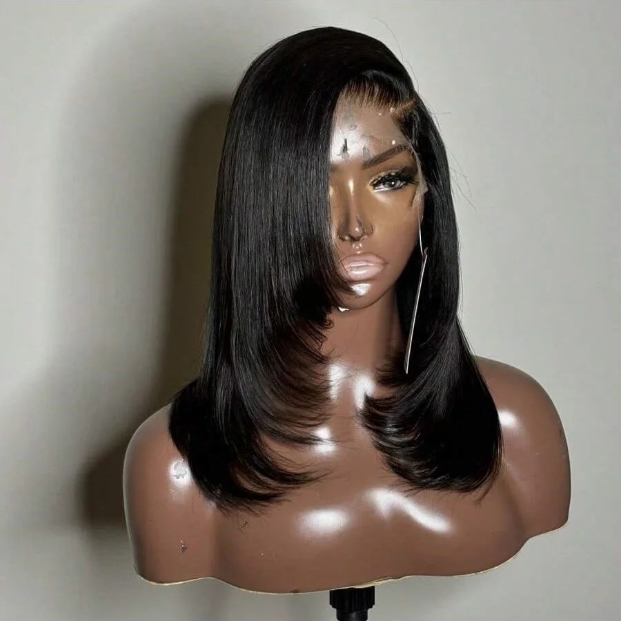 Short Straight Bob Lace Closure Wig With Baby Hair For Women