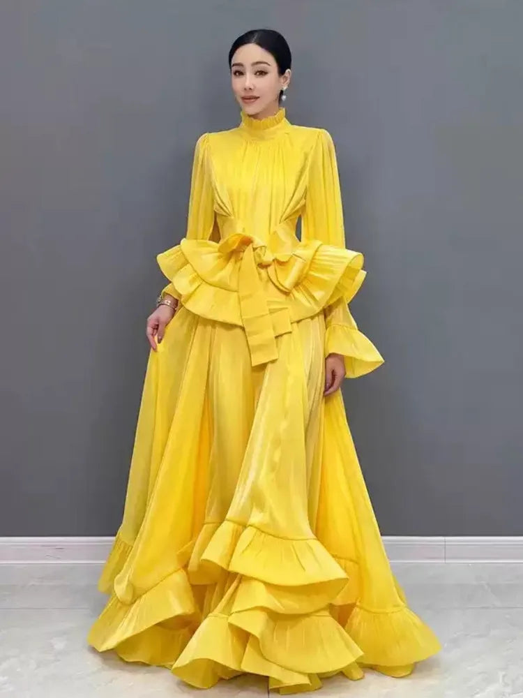 Bell Sleeve Two Piece Maxi Skirt Set