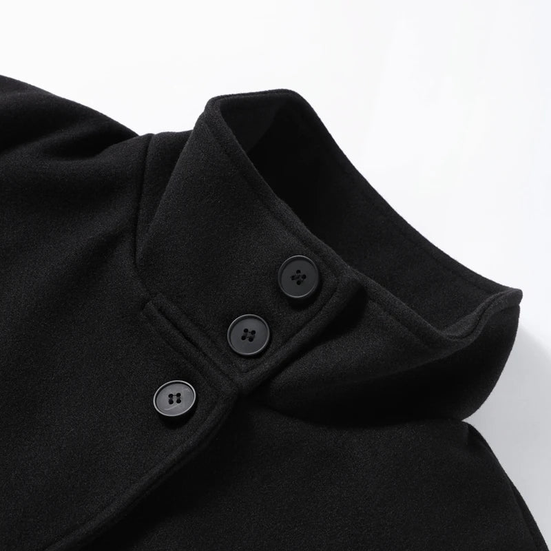 Casual Woolen Stand Collar Autumn Winter Coat for Women