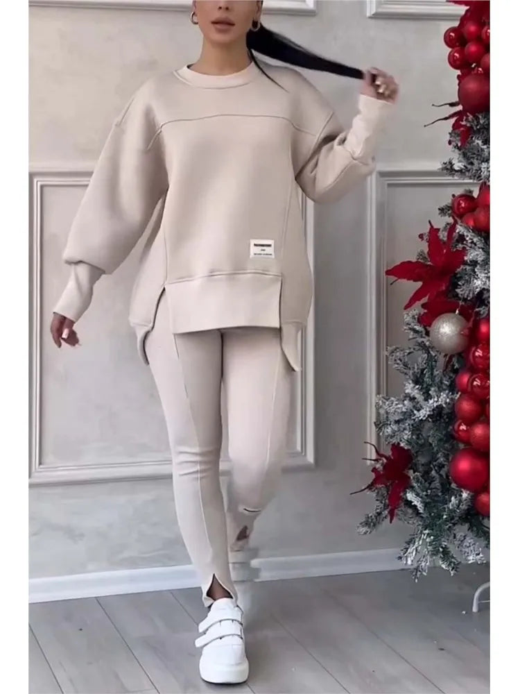 Elegant Autumn Two Piece Sweatshirt Set