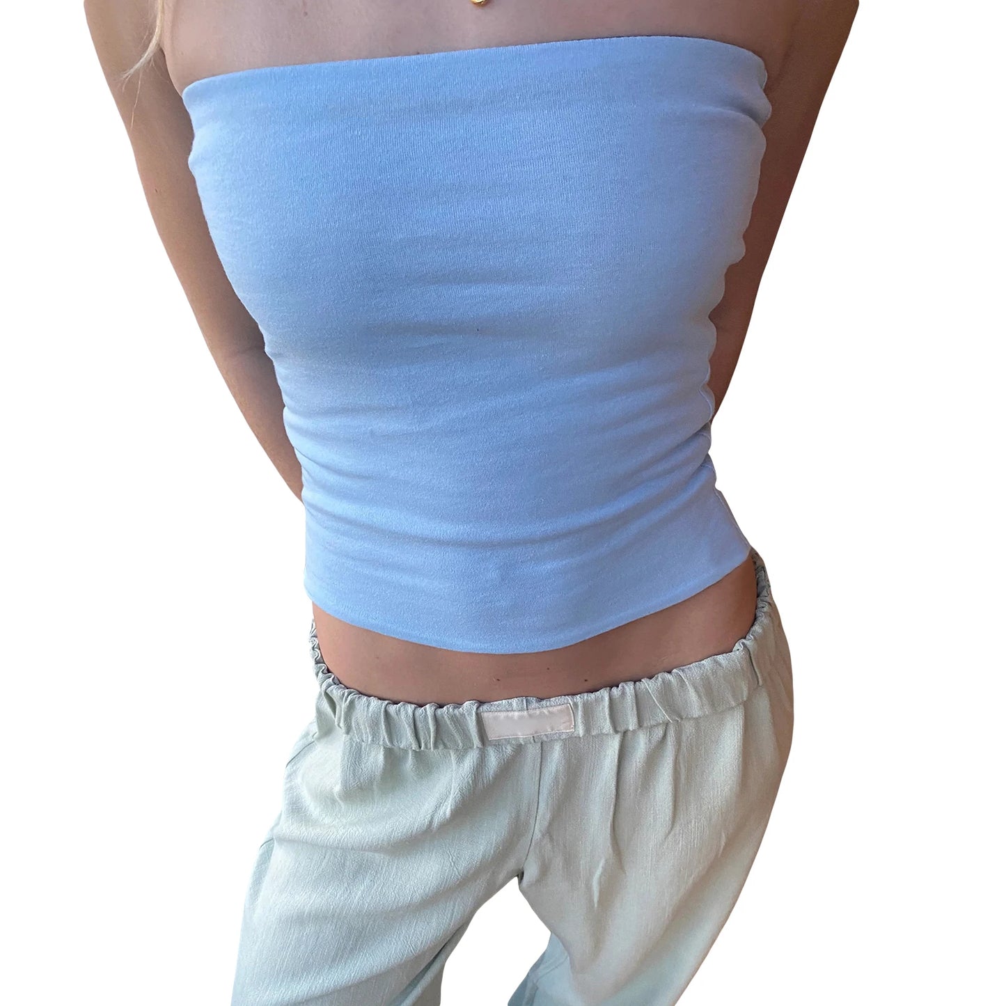 Strapless Off Shoulder Sleeveless Crop Top for Women