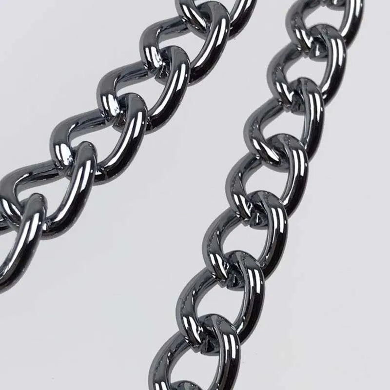 Punk Double Layer Silver Waist Chain