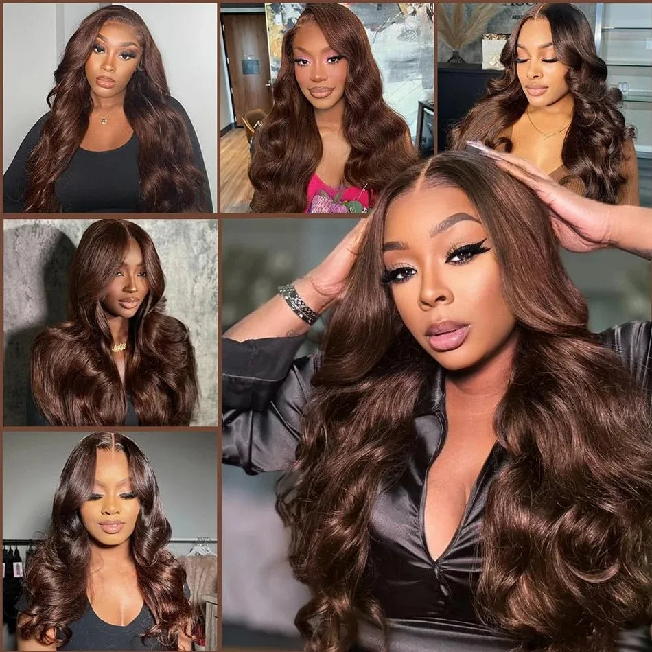 Body Wave Chocolate Brown Lace Front Wig for Women