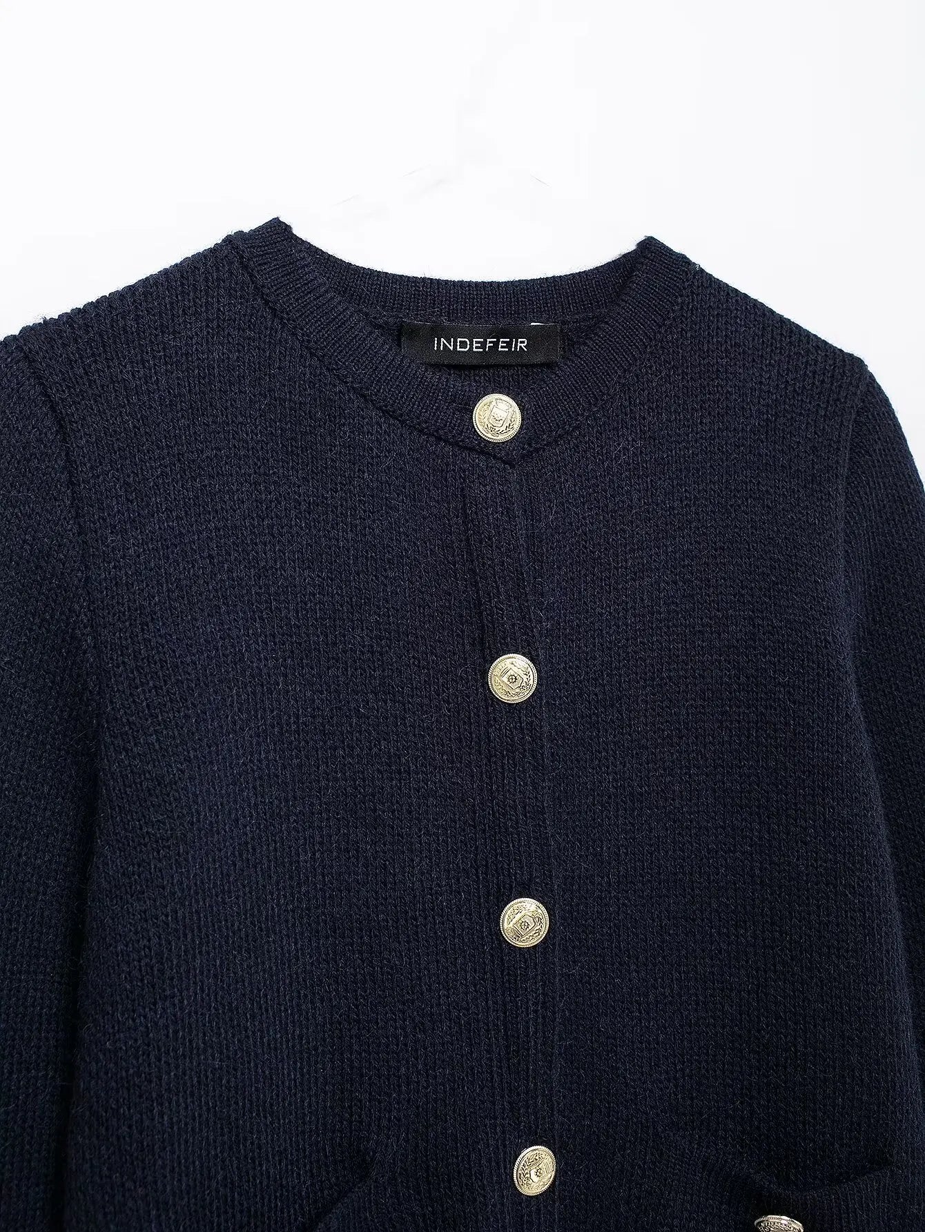 Winter Slim Knitted Cardigan with Button Details for Women