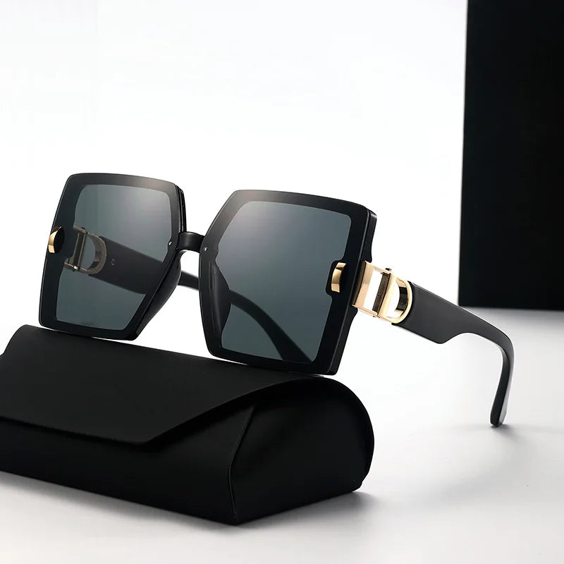 Oversized D-Shaped UV400 Fashion Sunglasses for Women