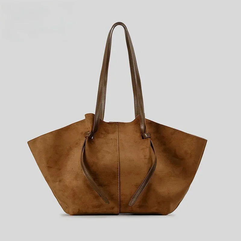 Luxury Frosted Ladies Tote Bag European American Style Wing-shaped Handbag High-end Suede Large-capacity Shoulder Bag Wing Bag