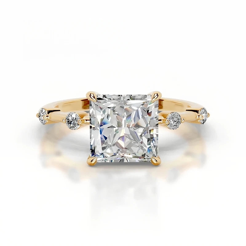 Moissanite Sterling Silver Wedding Ring Set for Women