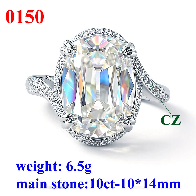 Old European Cut Moissanite Sterling Silver Ring for Women