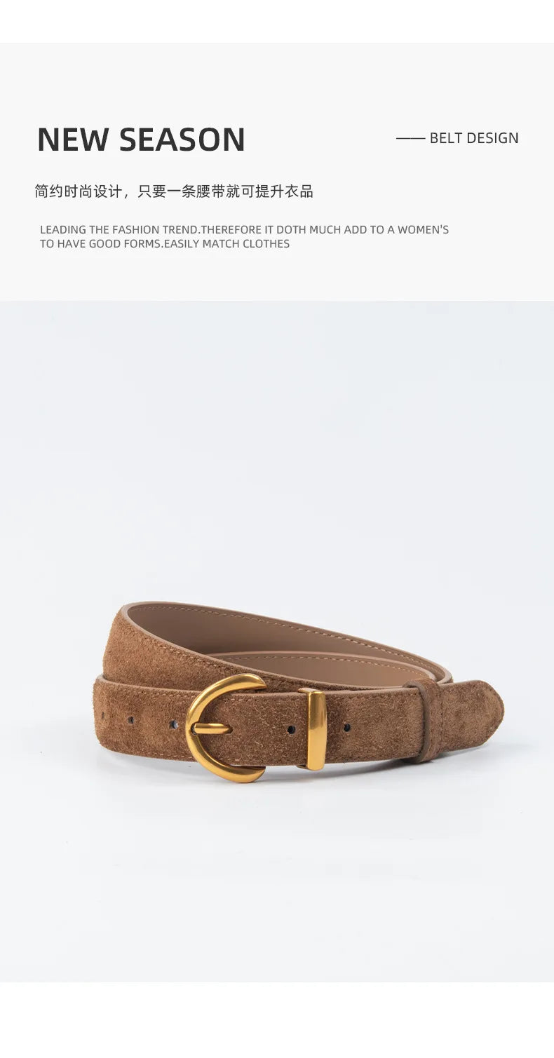 Suede Look Pin Buckle Waist Belt