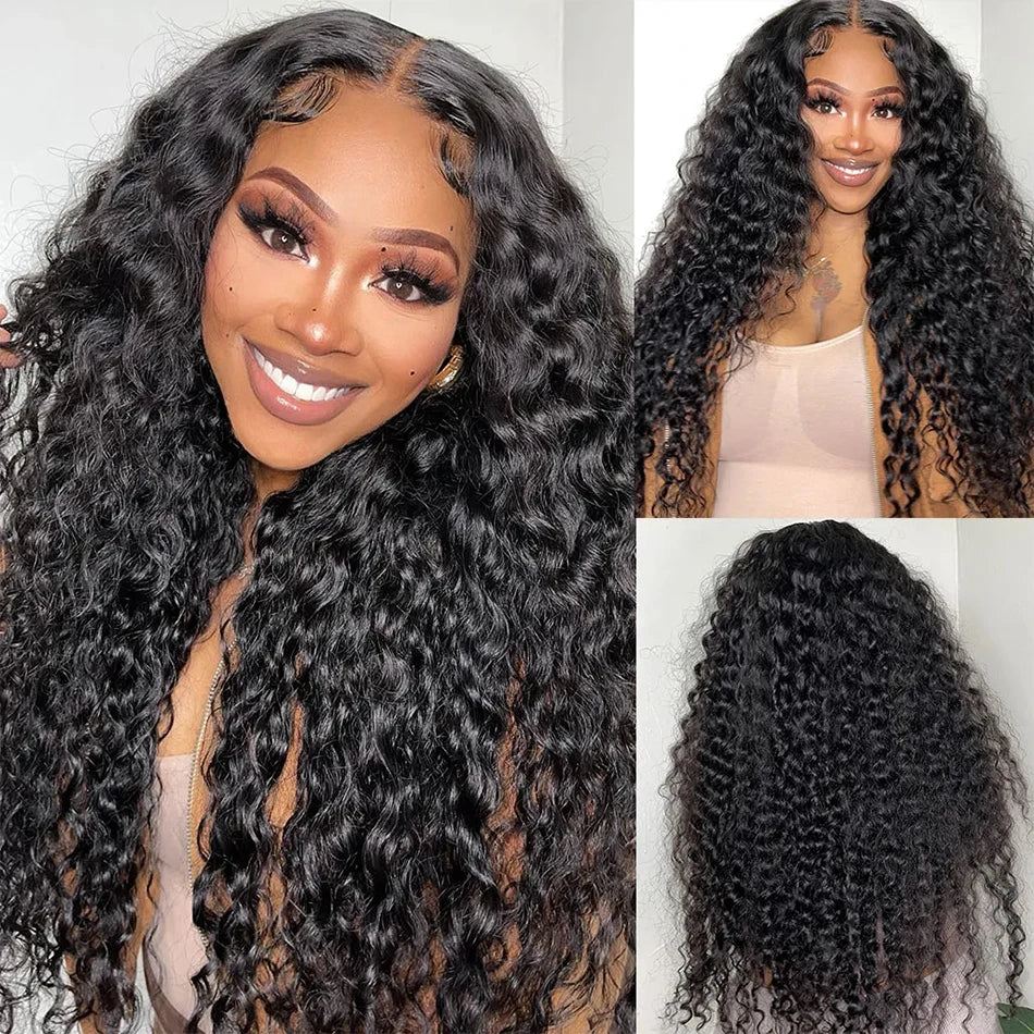 Glueless Deep Curly 360 Lace Front Human Hair Wig for Women