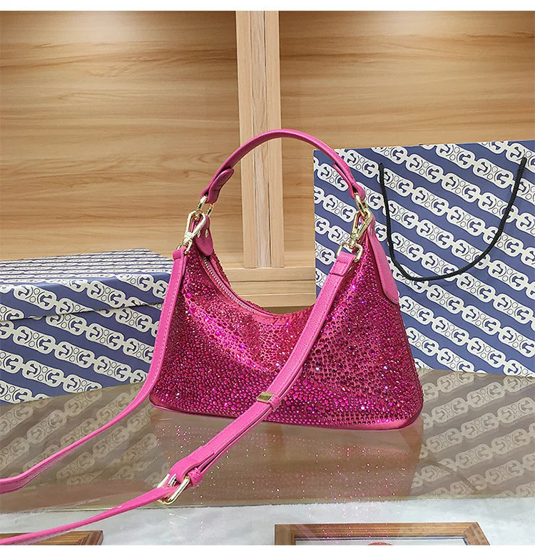 Large Capacity Rhinestone Evening Handbag for Women