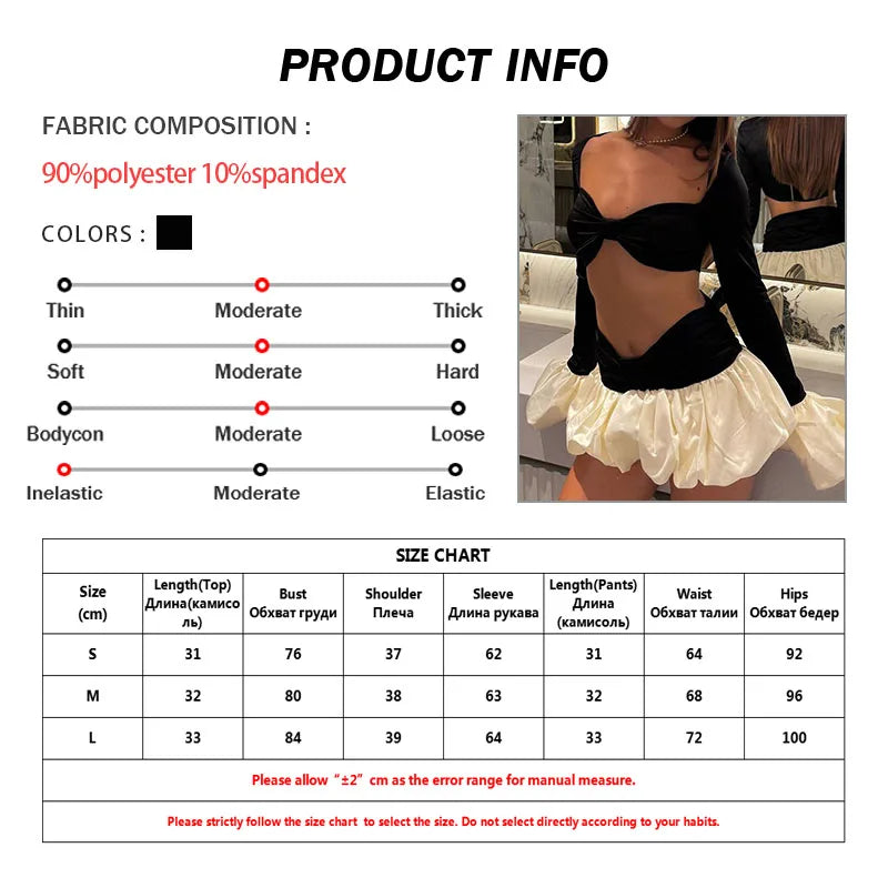 Oymimi Fashion Black Satin 2 Piece Sets Woman Outfits Elegant Long Sleeve Patchwork Zipper Crop Tops And Pleated Mini Skirts Set