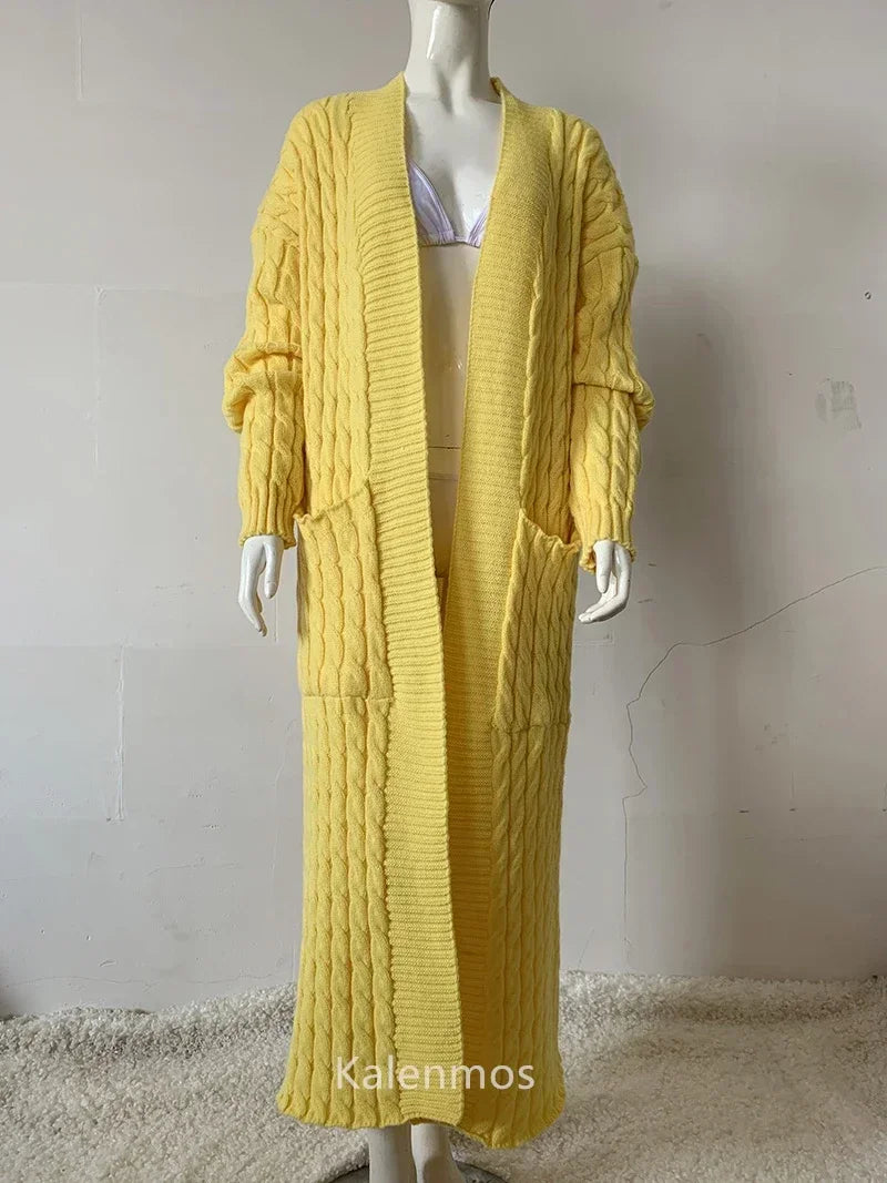 Long Sleeve Crochet Knit Cardigan Sweater for Women