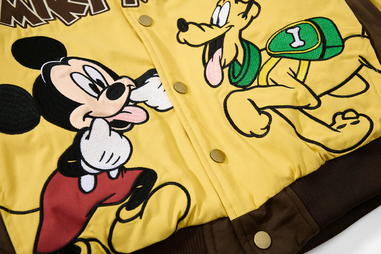 American Retro Cartoon Embroidery Patchwork Stand Collar Thickened Jacket for Men and Women Winter Loose Casual Warm Cotton Coat