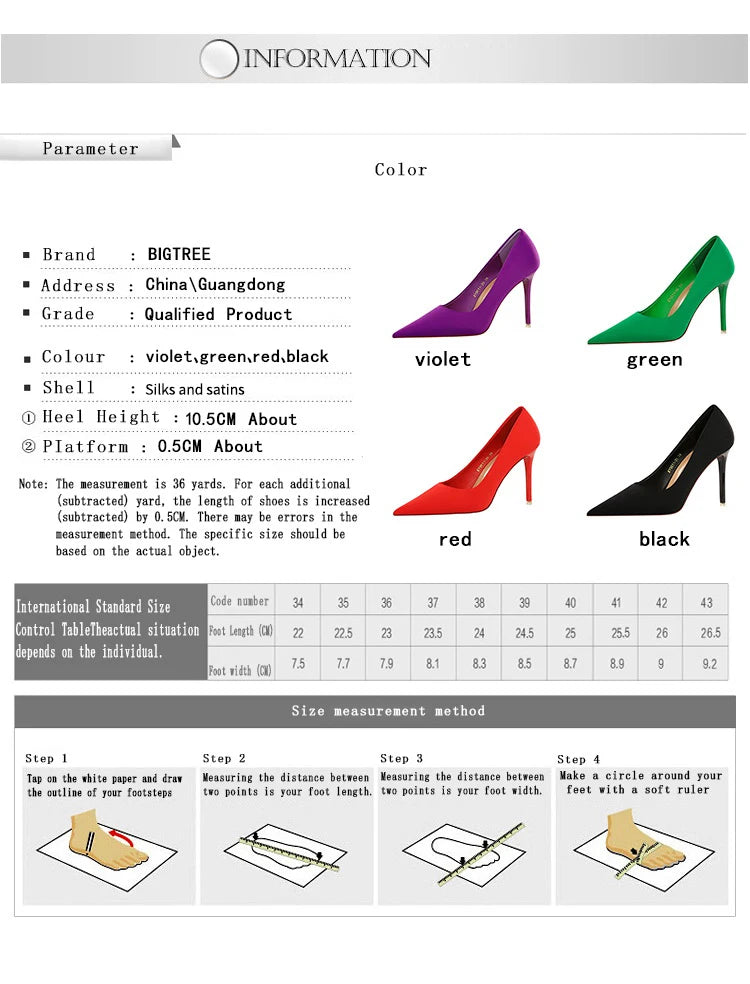Elegant Purple Satin High Heel Stiletto Pumps for Women