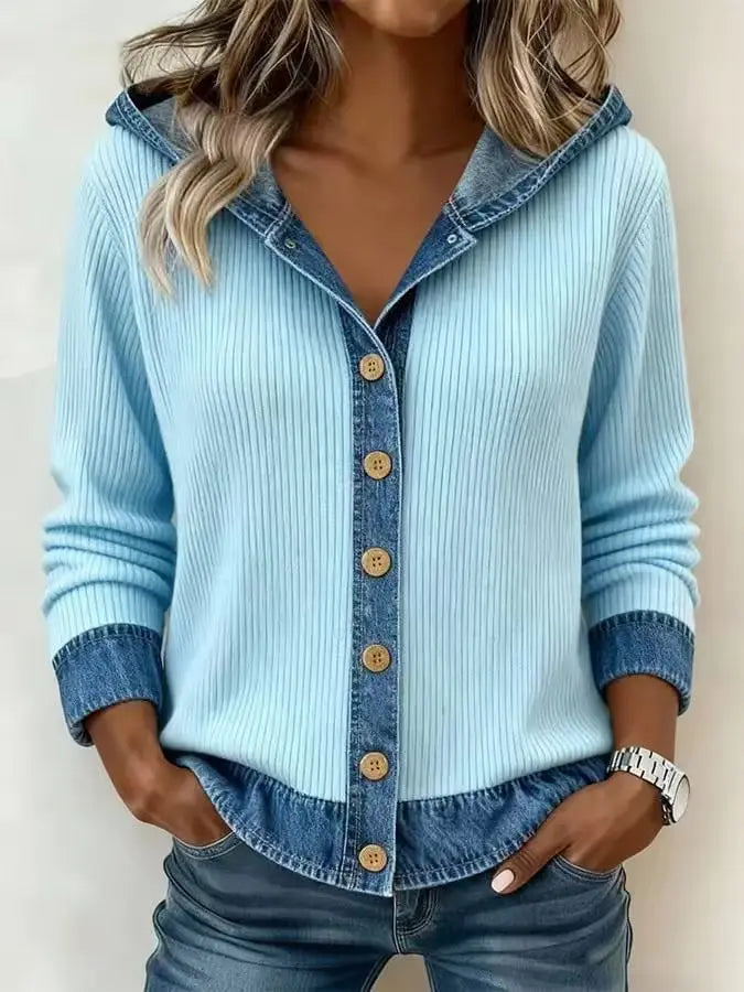 Plaid Oversized Cardigan Loose Cozy Flannel Hooded Cardigan Vintage European Chunky Knit Cardigan Button Front Warm Hoodie