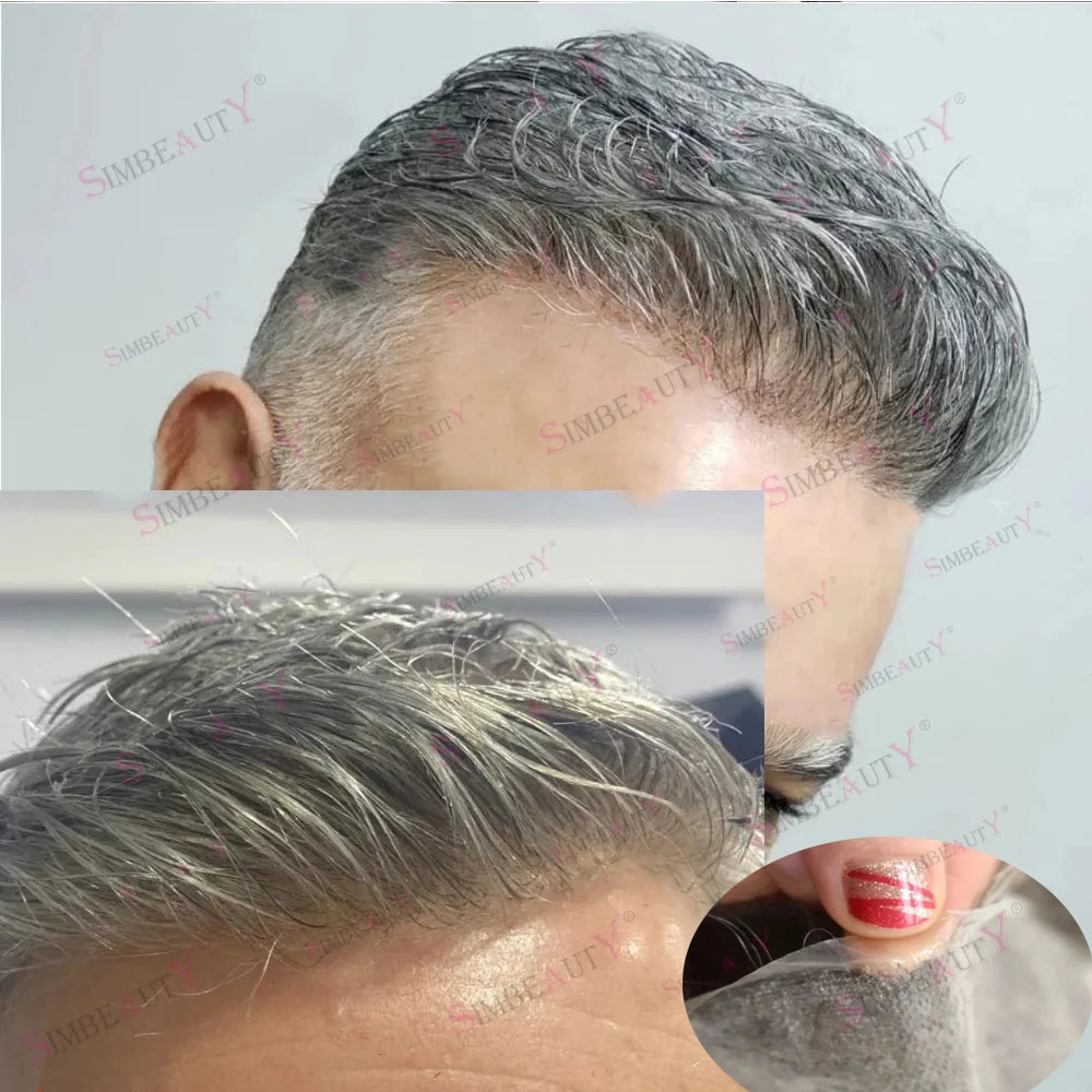 Ultra Thin Invisible V Loop Human Hair Toupee for Women