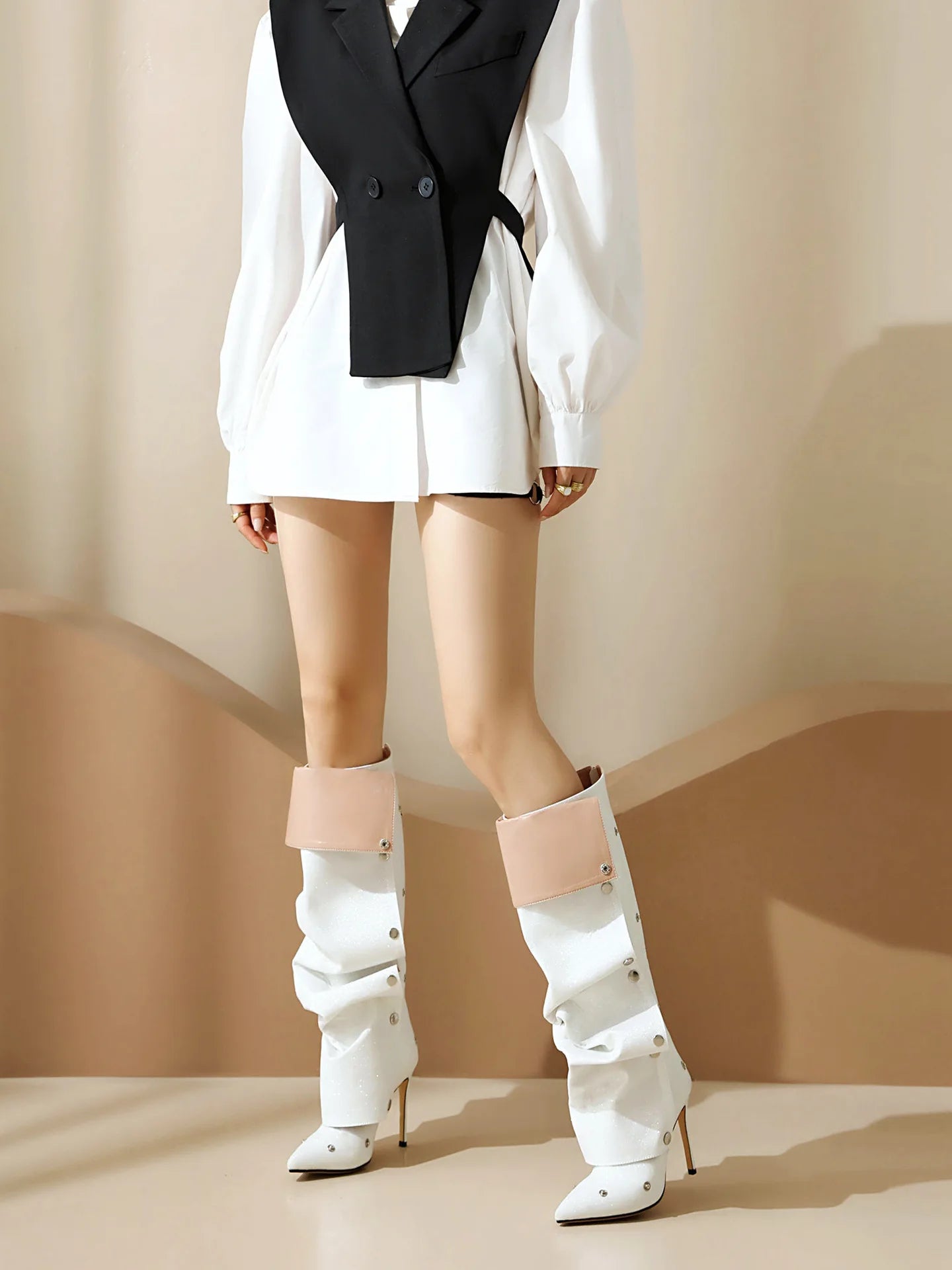 Pointed Toe Stiletto Zipper Ankle Boots