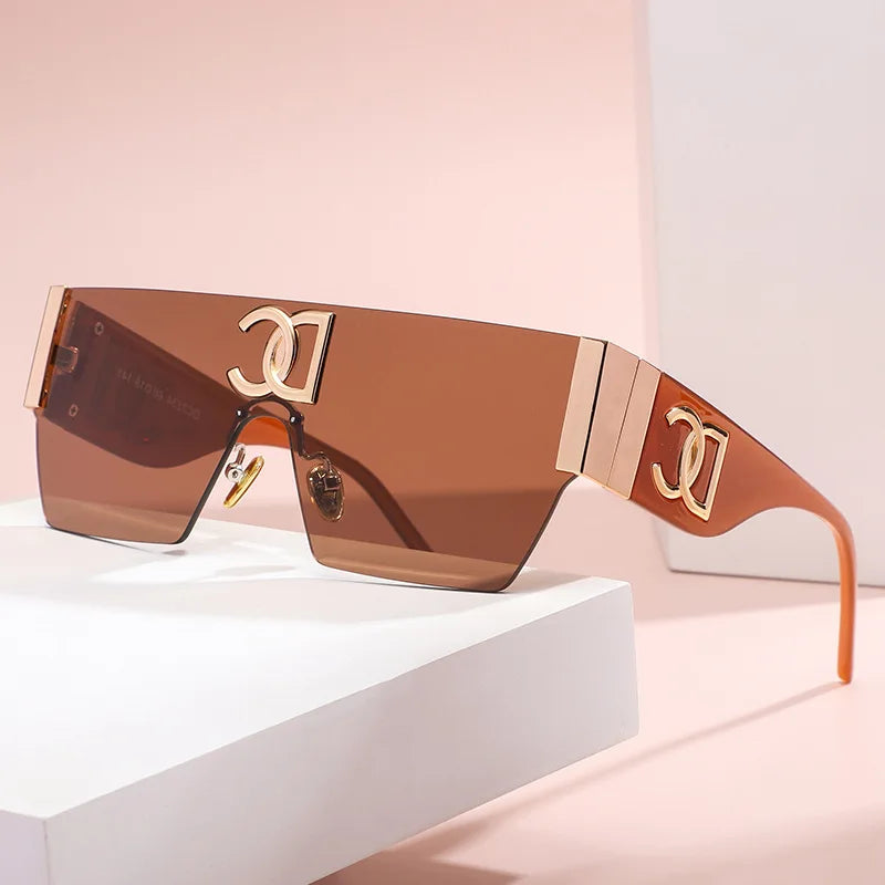 Oversized Shield Sunglasses With UV Protection for Women