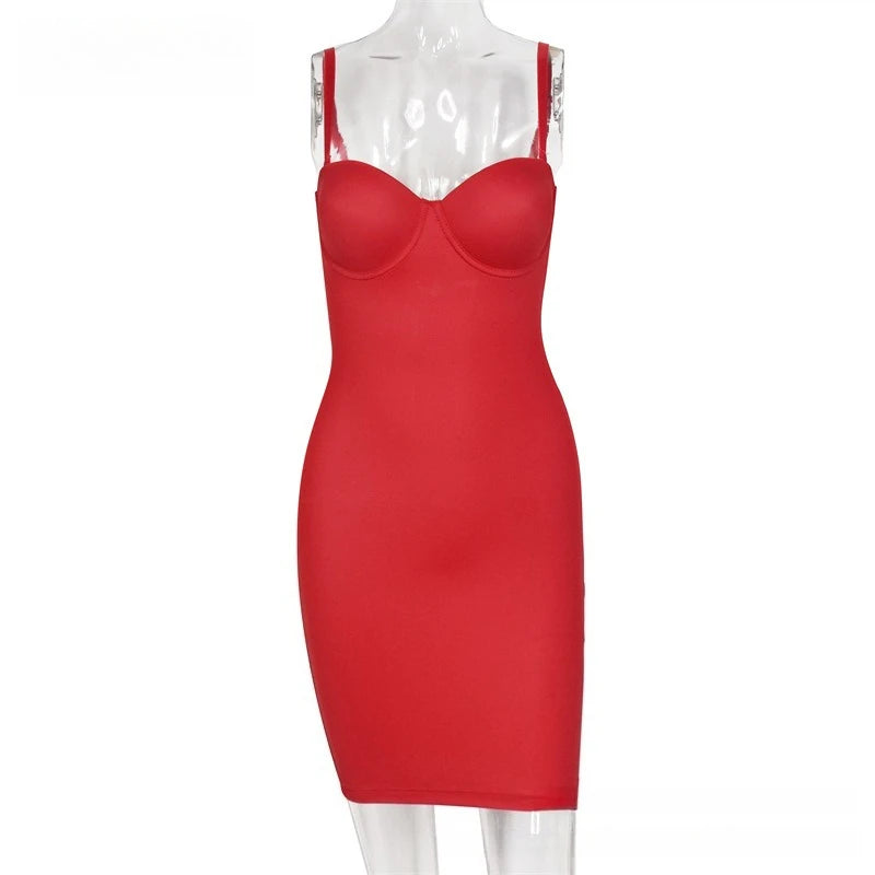 Body-Shaping Ribbed Camisole Midi-Length Dress for Women