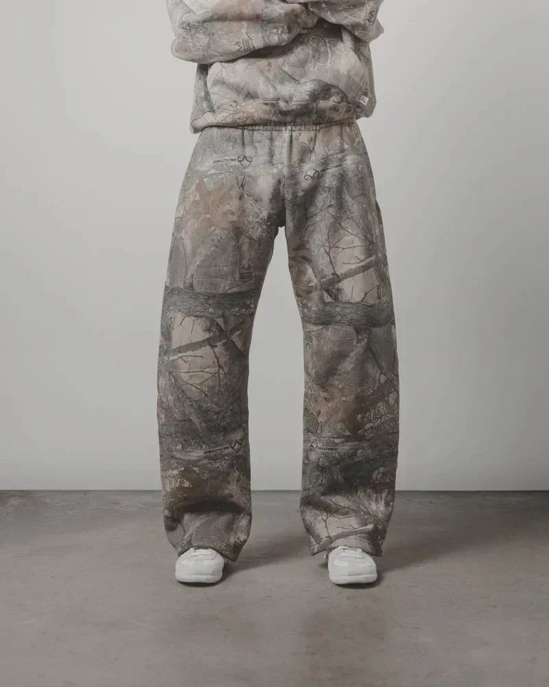 Leaf Camouflage Print Hoodie Set
