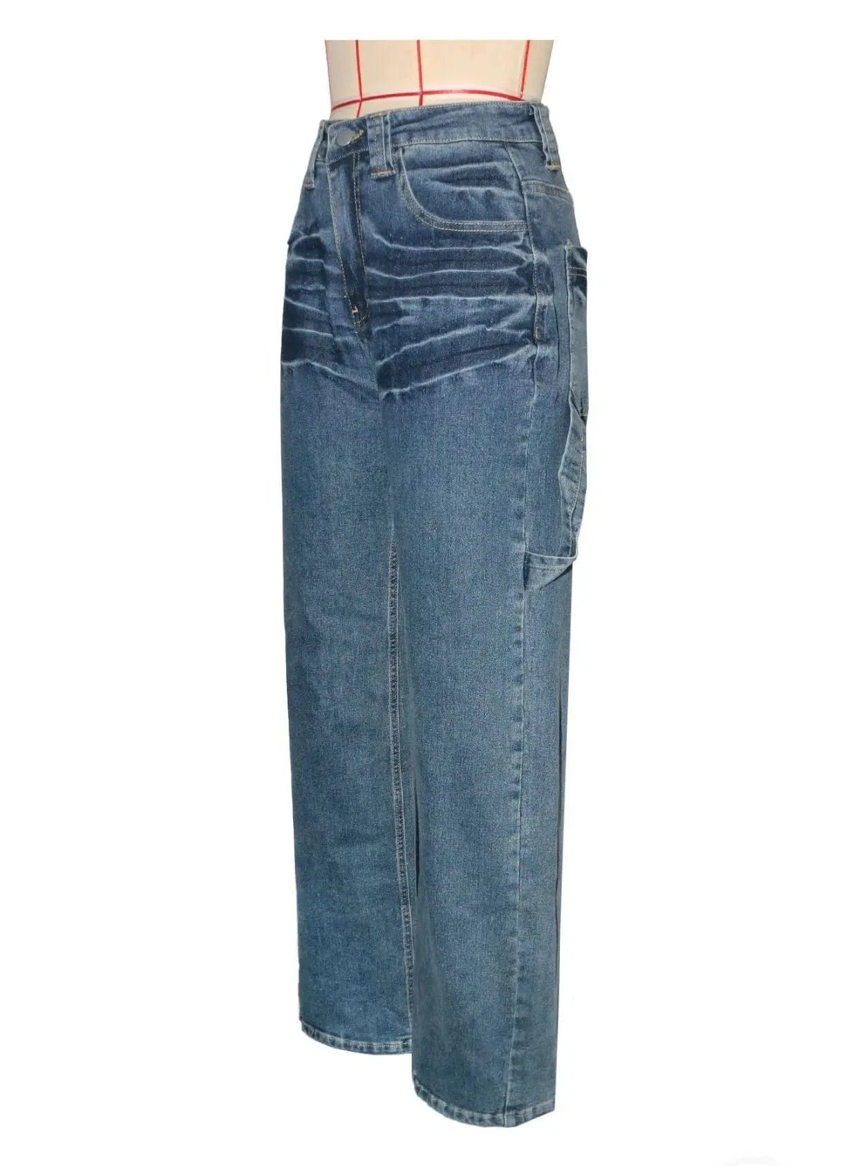 Streetwear Wide Leg Jeans Cargo Pants Sexy Women High Waist Elegant Denim Casual Straight Trousers