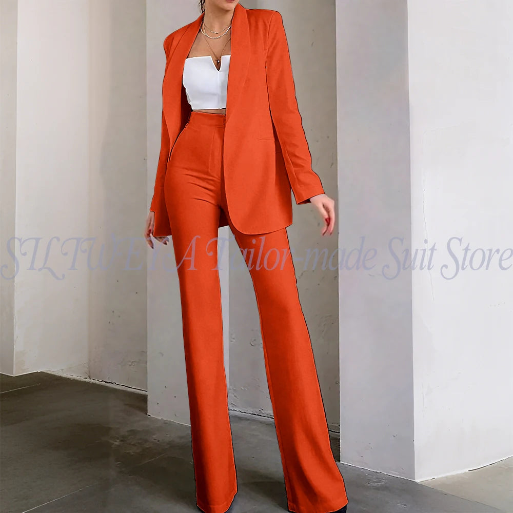 Classic Sophisticated Single Breasted Pants Set for Women