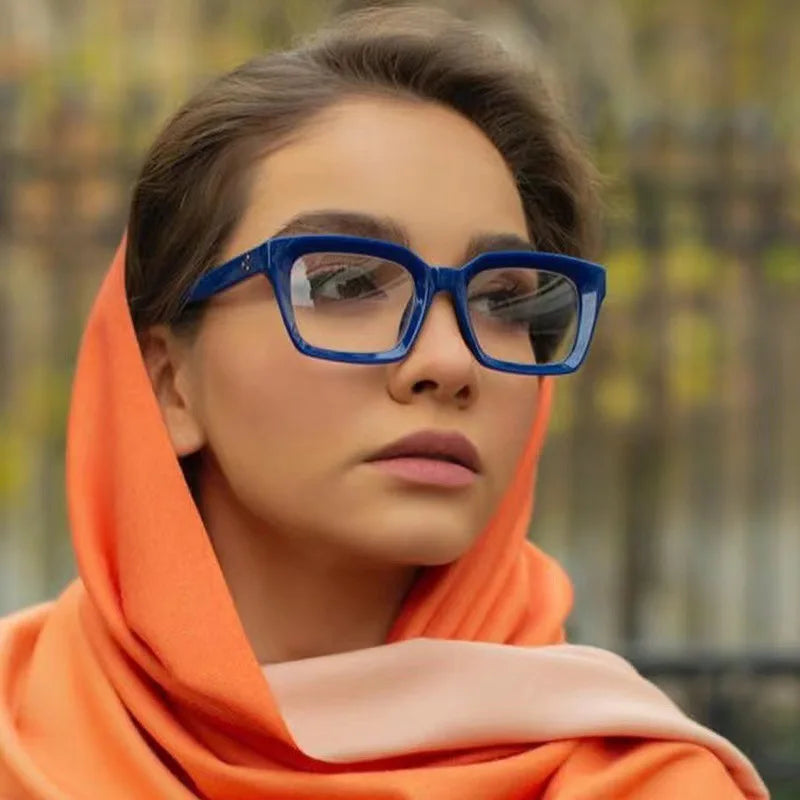 Oversized Square Reading Glasses With Plastic Frames for Women