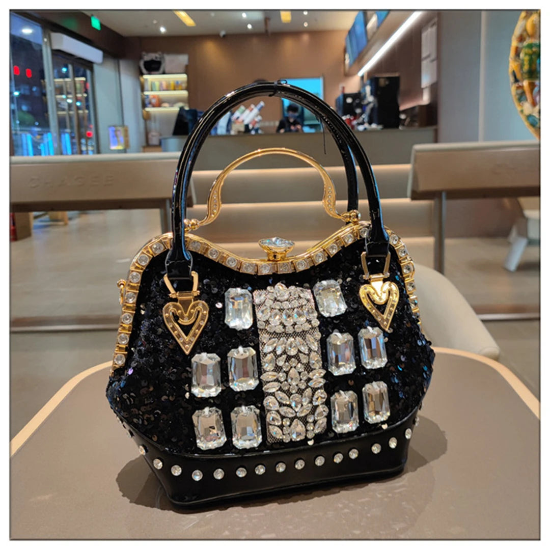 Crystal Sequin One Shoulder Crossbody Handbag for Women