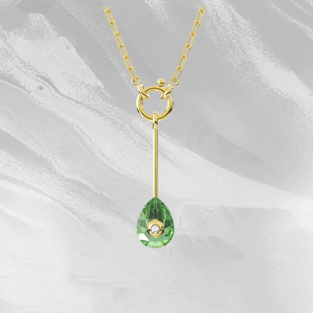 Elegant Mixed-Cut Crystal Necklace Set with Earrings for Women
