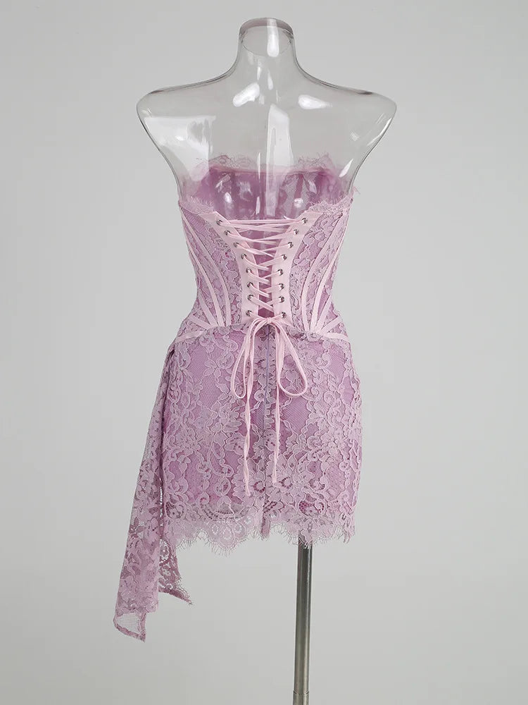 Lace Patchwork Corset Dress