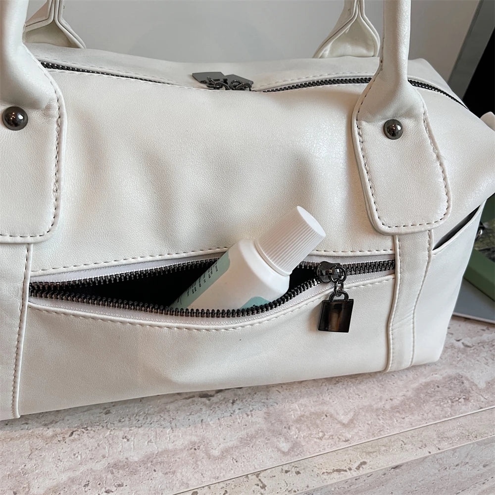 Practical Pure Color Vegan Leather Shoulder Crossbody Bags for Women