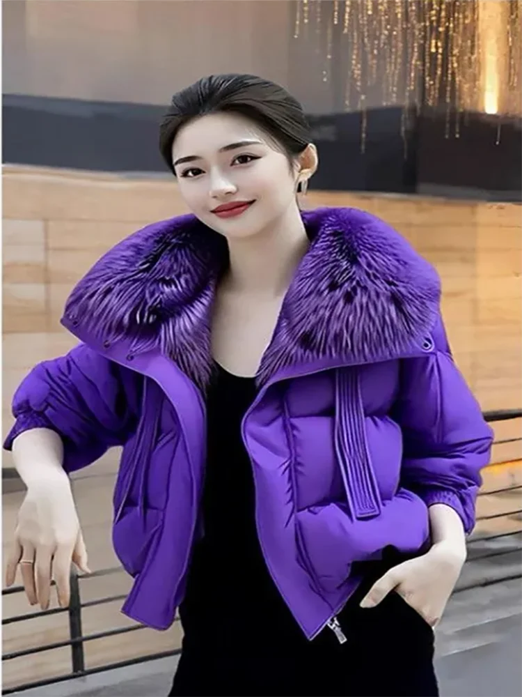 Casual Loose Fit Mao Collar Cotton Padded Coat for Women