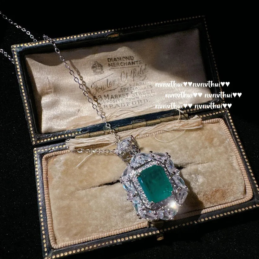 Vintage Geometric Tourmaline Jewelry Set for Women