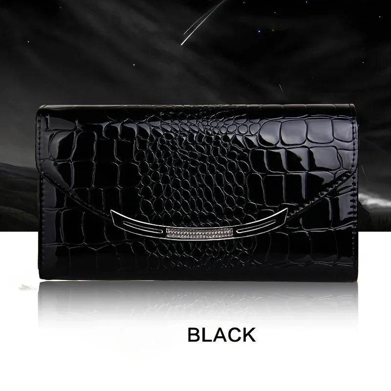 Large Capacity Patent Leather Chain Clutch Bag for Women