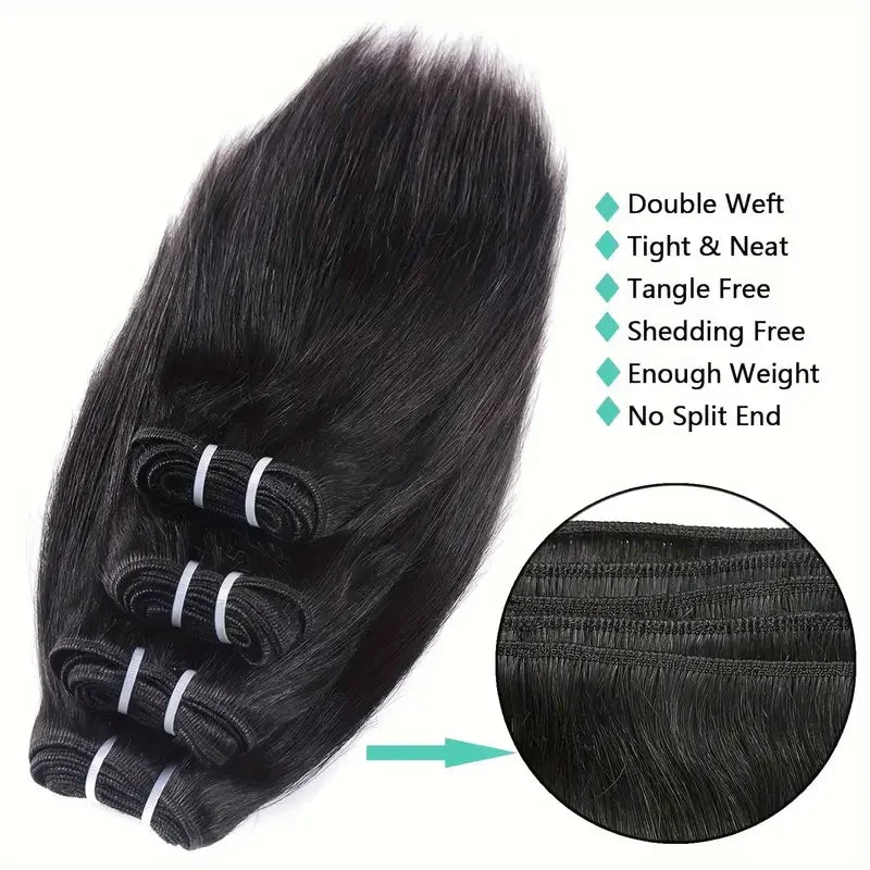 Bone Straight Brazilian Virgin Human Hair Bundles for Women