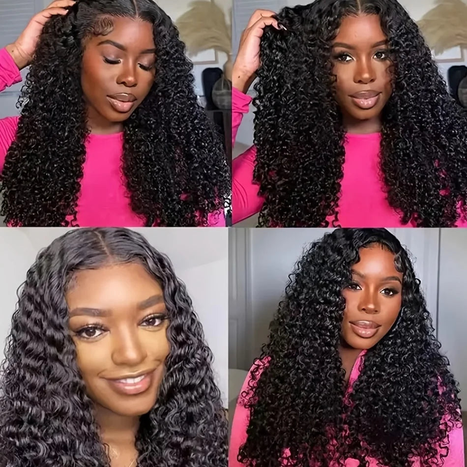 Seamless Curly Human Hair Glueless Half Wig for Women