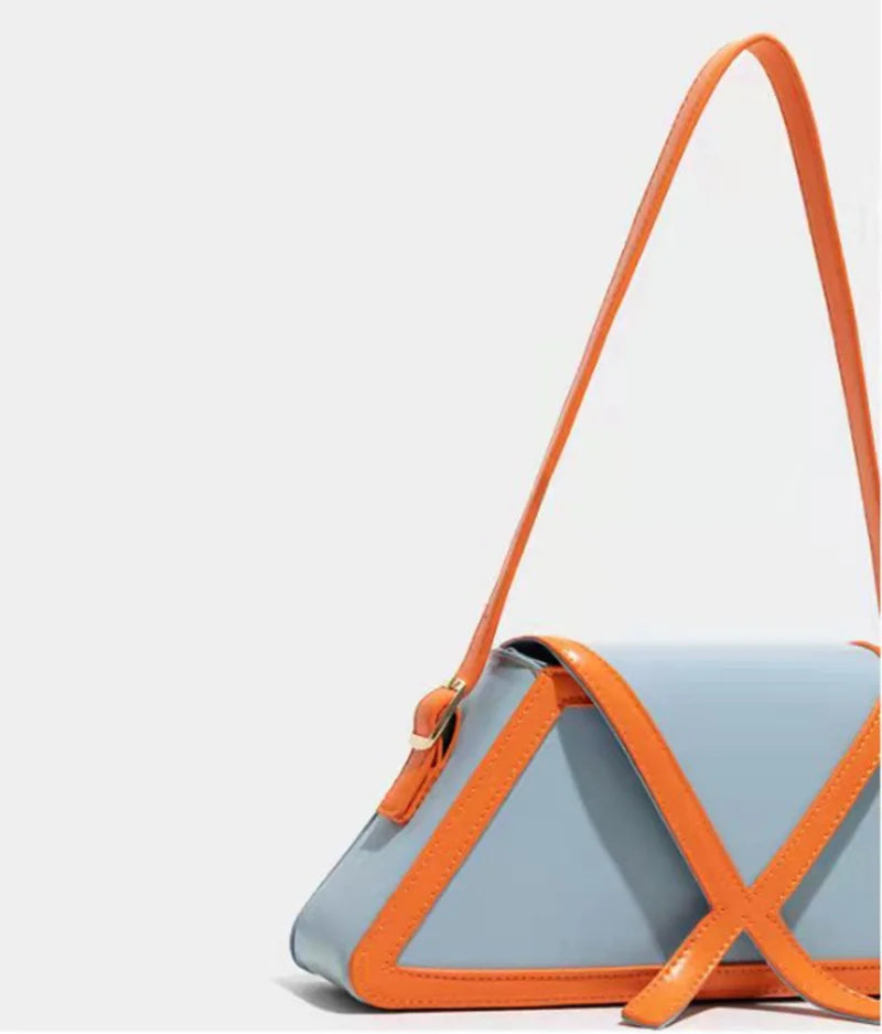Panelled Trapezoid Shoulder Bag